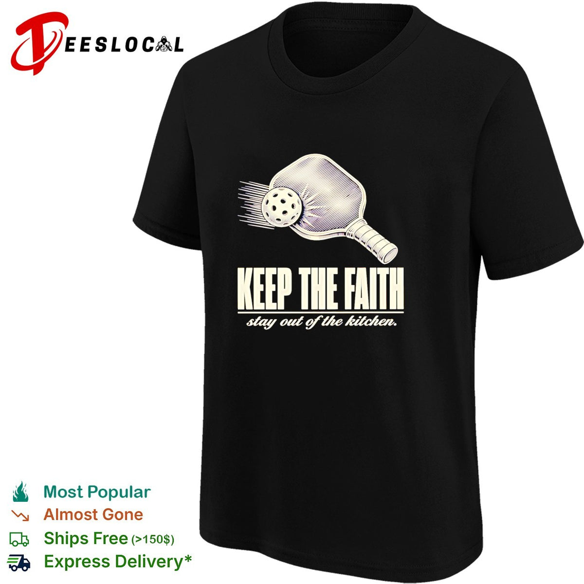 Pickleball keep the faith stay out of the kitchen retro shirt