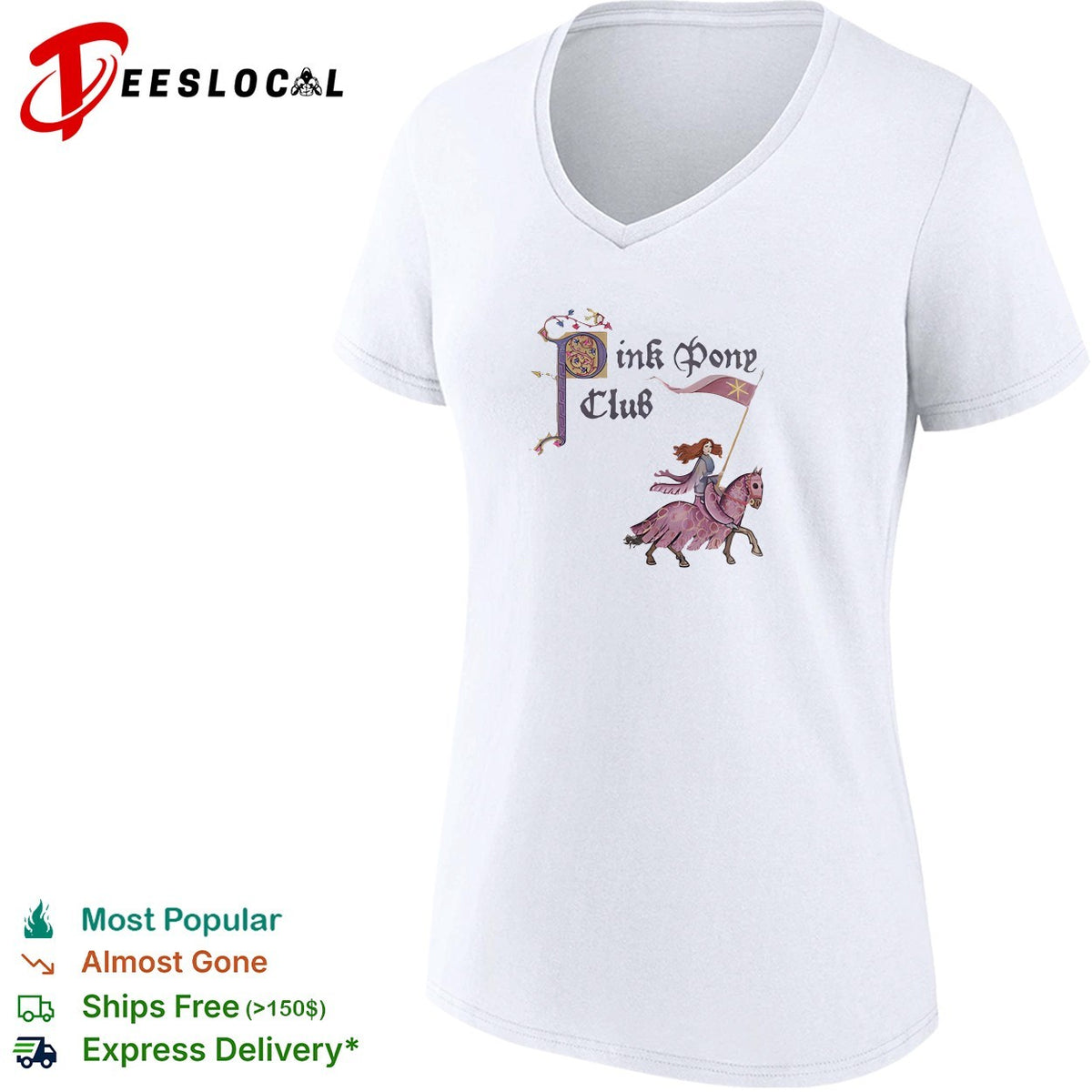 Pink Pony Club knight riding horse shirt