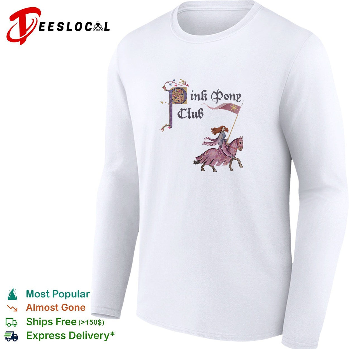 Pink Pony Club knight riding horse shirt