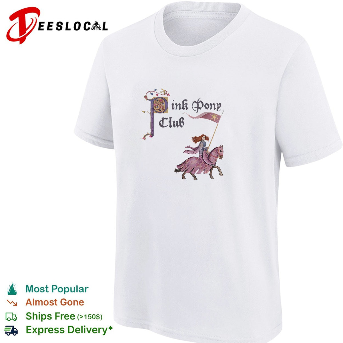 Pink Pony Club knight riding horse shirt