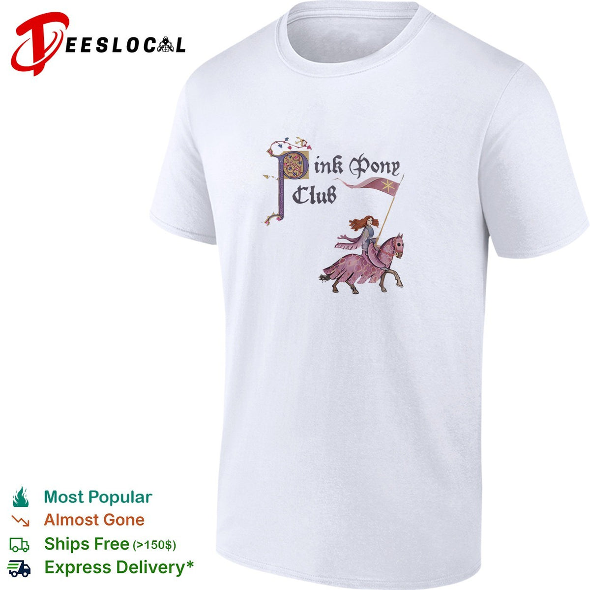 Pink Pony Club knight riding horse shirt