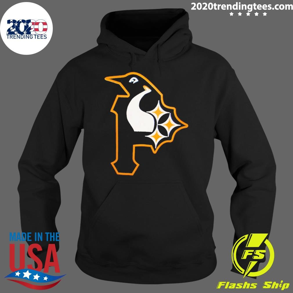 Pittsburgh Football Baseball Hockey City Of Champions 3 Team Mash Up Logo Shirt