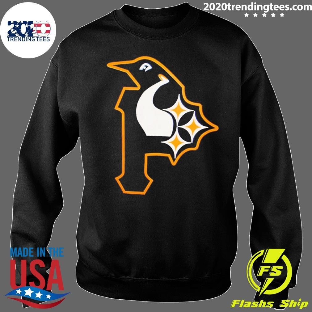 Pittsburgh Football Baseball Hockey City Of Champions 3 Team Mash Up Logo Shirt