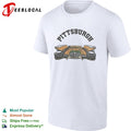 Pittsburgh football stadium aerial illustration arch text vintage art shirt
