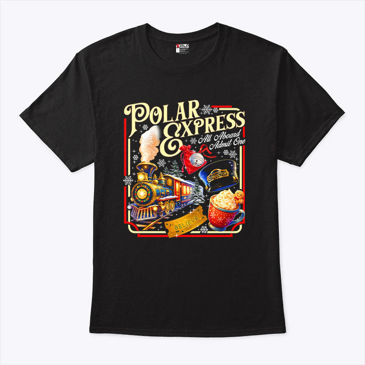 Polar Express All Aboard Admit One Christmas T Shirt