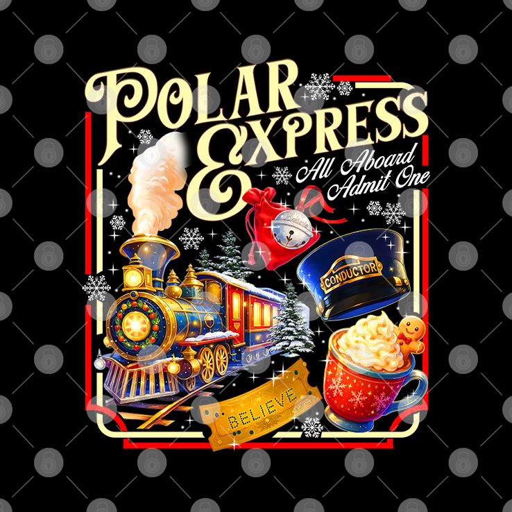 Polar Express All Aboard Admit One Christmas T Shirt