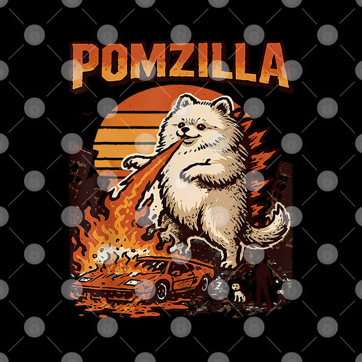 Pomzilla Pomeranian Dog Monster Pom Dog Lover T Shirt