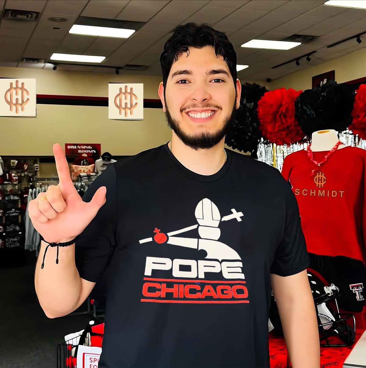 Pope Chicago logo shirt