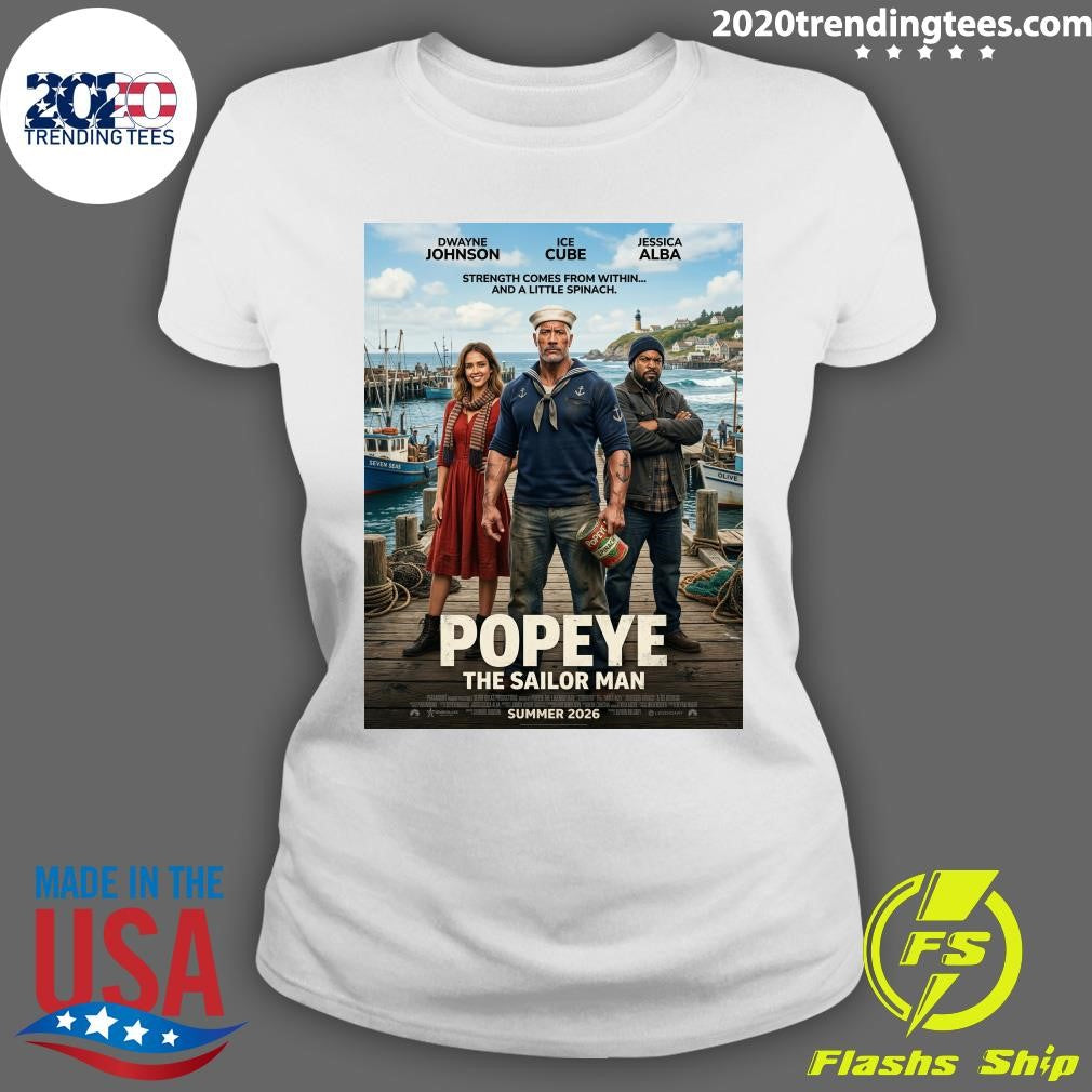 Popeye The Sailor Man 2026 Strength Comes From Within and A Little Spinach Shirt
