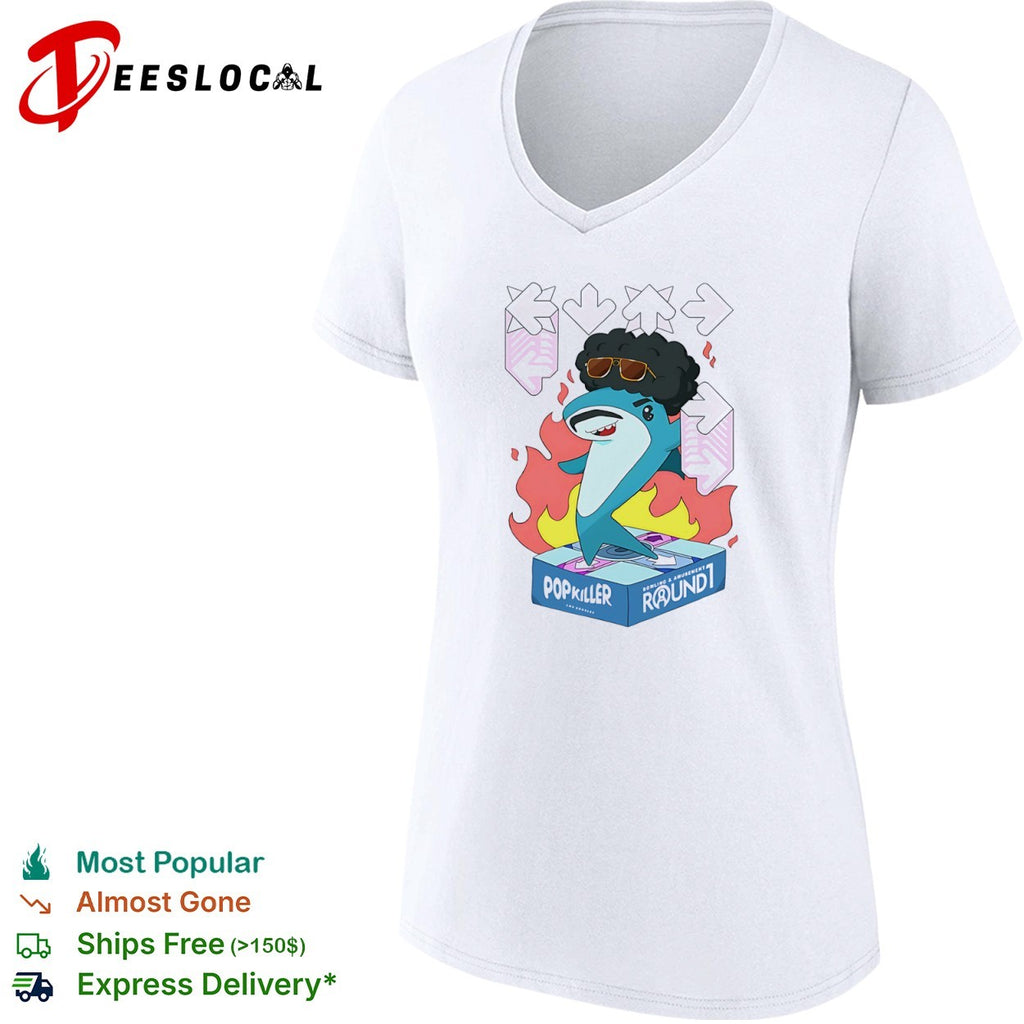 Popkiller Round 1 Bowling and Amusement Disco Shark Dance Shirt