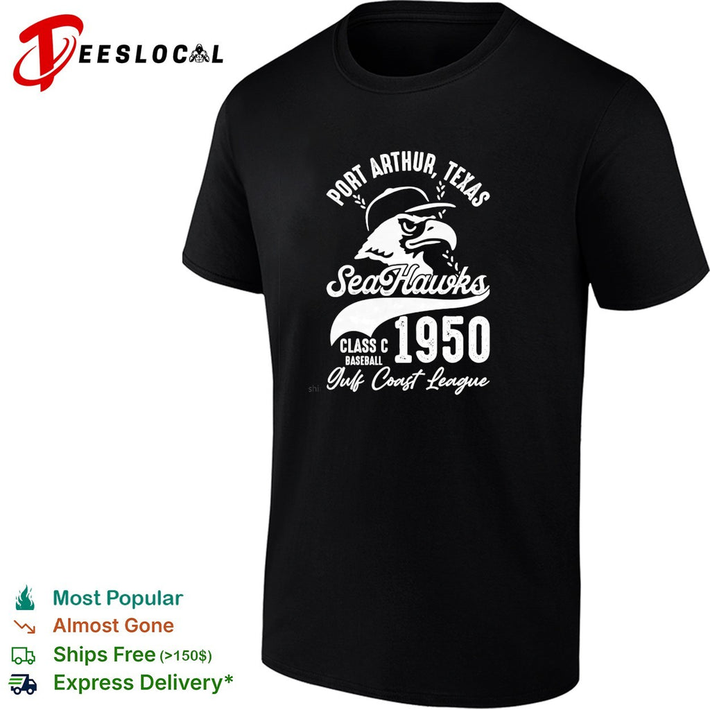 Port Arthur Texas SeaHawks 1950 Class C Baseball Gulf Coast League eagle mascot vintage shirt