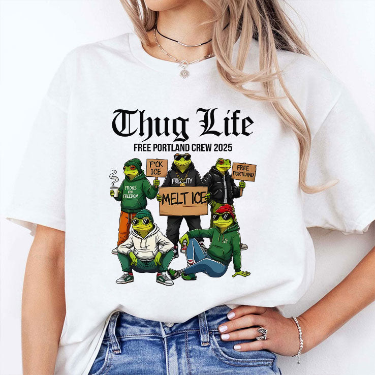 Portland Frog Thug Life Free Portland Crew 2025 Shirt