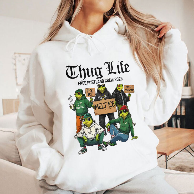 Portland Frog Thug Life Free Portland Crew 2025 Shirt