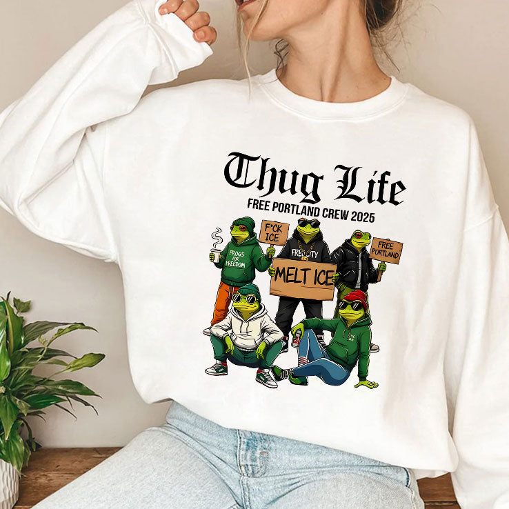 Portland Frog Thug Life Free Portland Crew 2025 Shirt