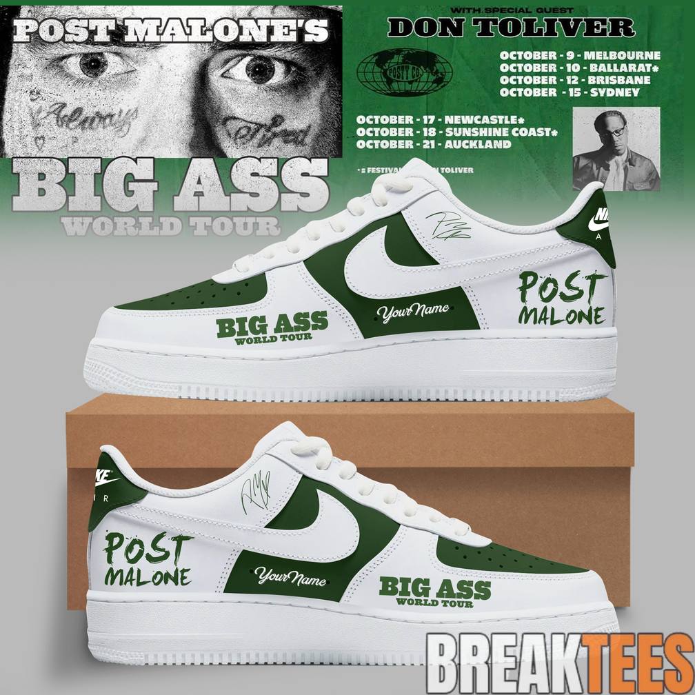 Post Malone Big Ass World Tour Custom Air Force 1 Shoes