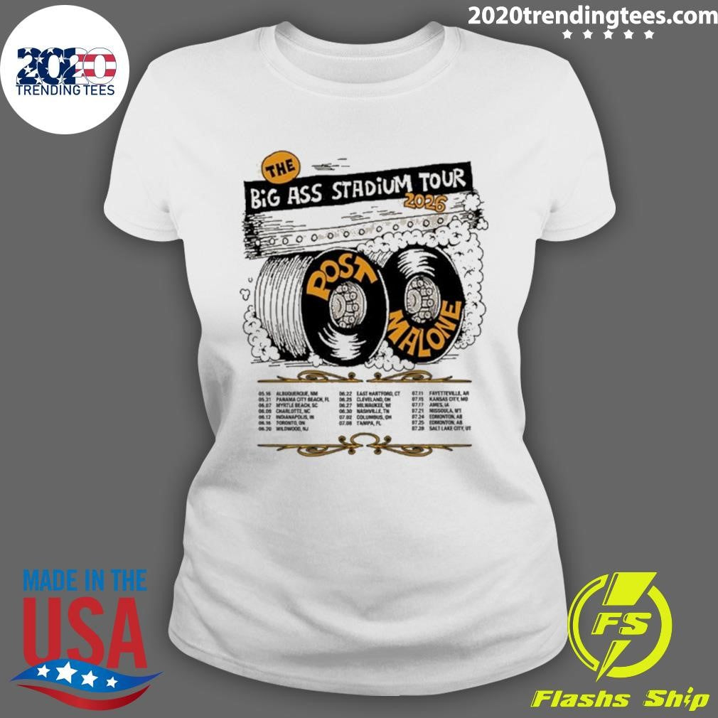 Post Malone The Big Ass Stadium Tour 2026 Tee Shirt