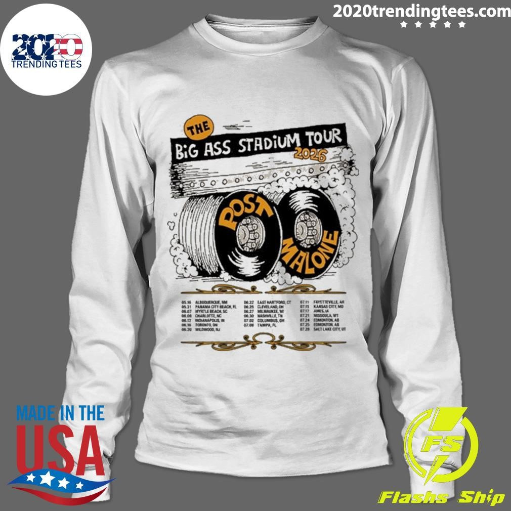 Post Malone The Big Ass Stadium Tour 2026 Tee Shirt