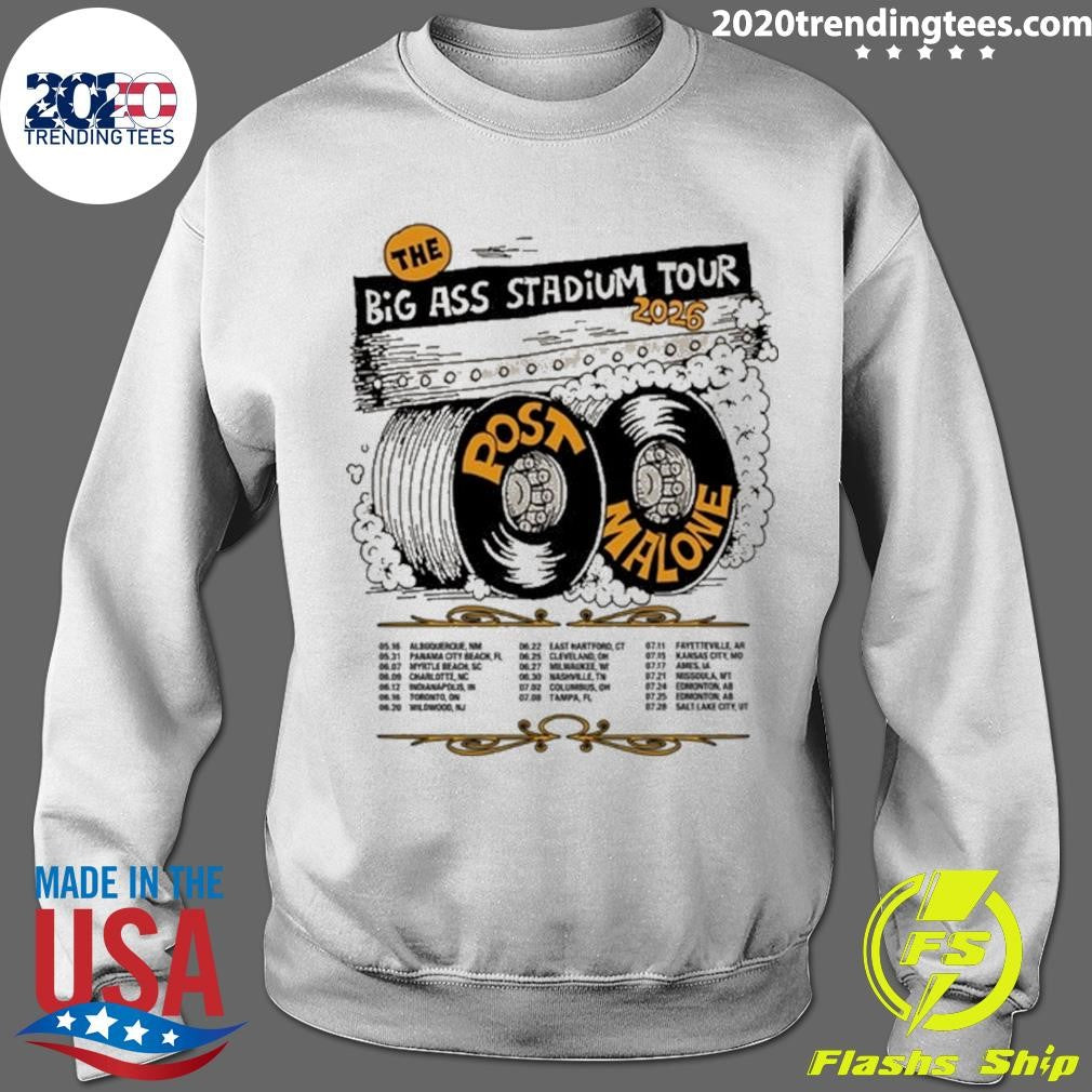 Post Malone The Big Ass Stadium Tour 2026 Tee Shirt