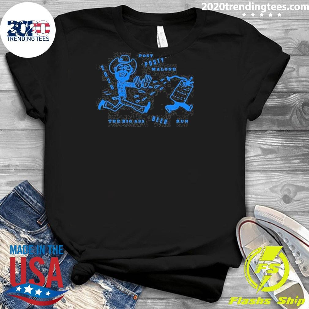 Post Malone Tour 2026 Beer Run Tee Shirt