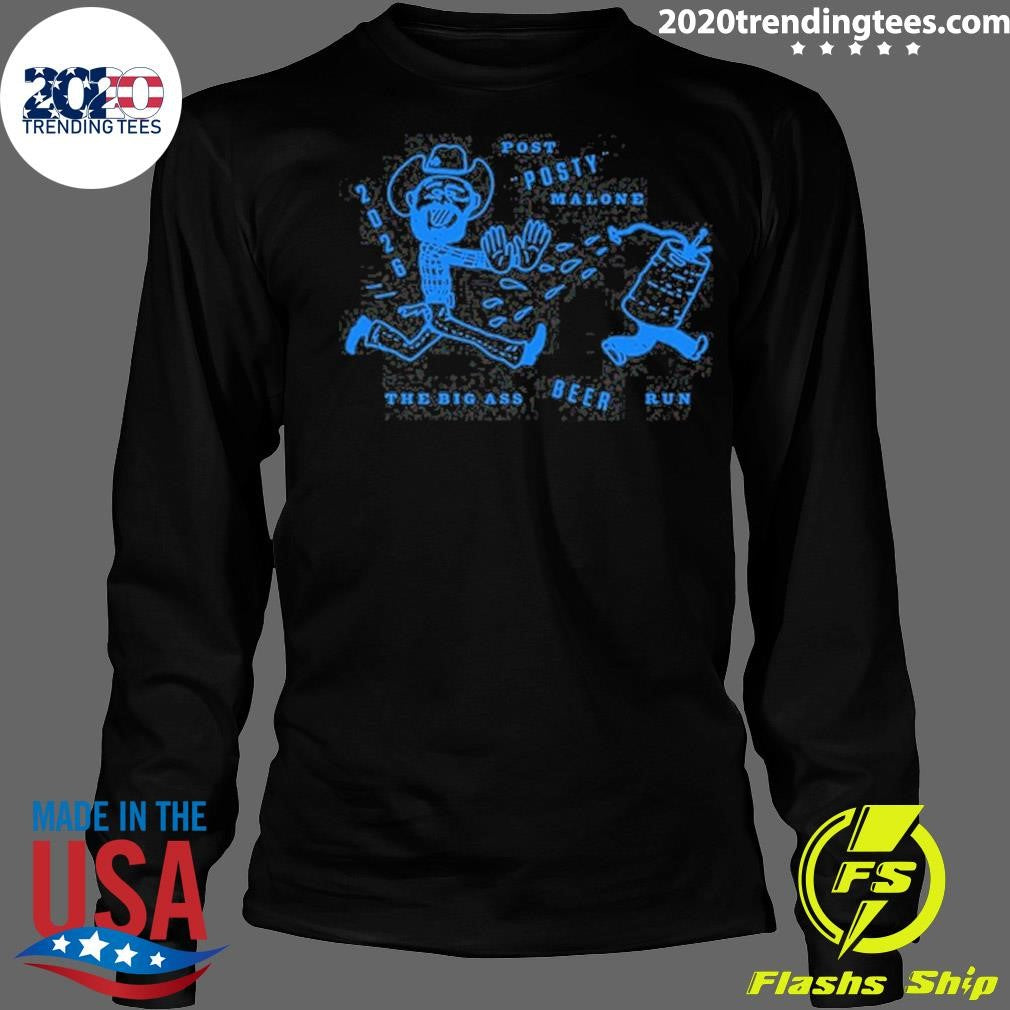 Post Malone Tour 2026 Beer Run Tee Shirt