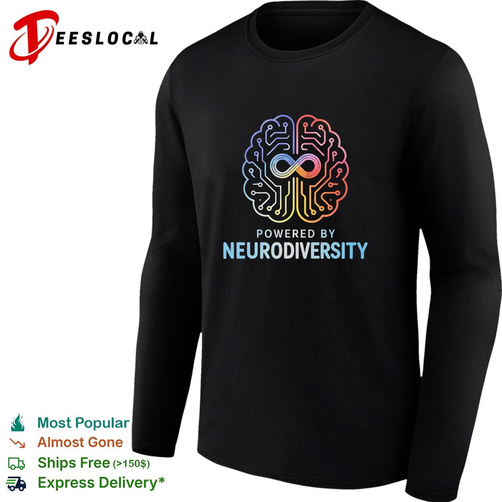 Powered by neurodiversity the brain shirt