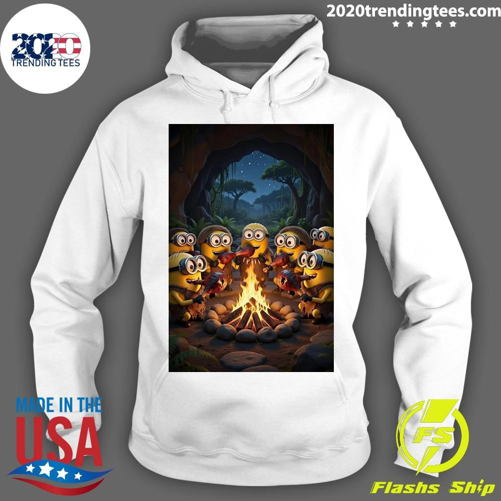 Prehistoric Minions Are Having A Barbecue Together Around A Campfire Shirt