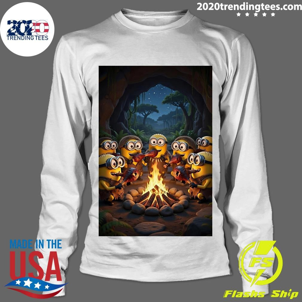 Prehistoric Minions Are Having A Barbecue Together Around A Campfire Shirt