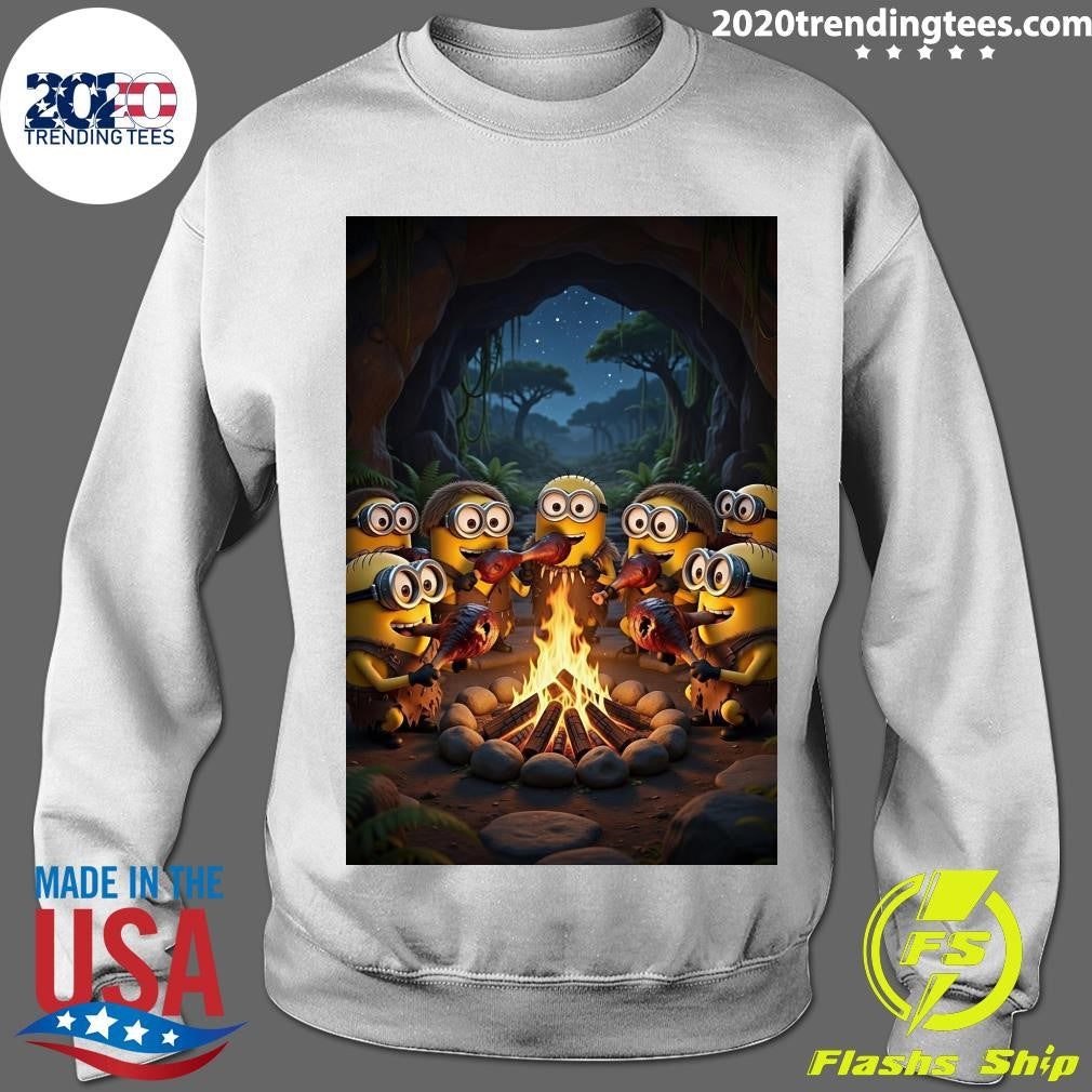 Prehistoric Minions Are Having A Barbecue Together Around A Campfire Shirt