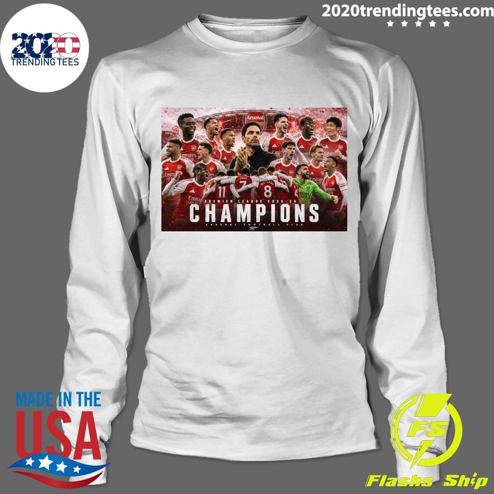 Premier League 2025-26 Champions Arsenal Football Club Shirt