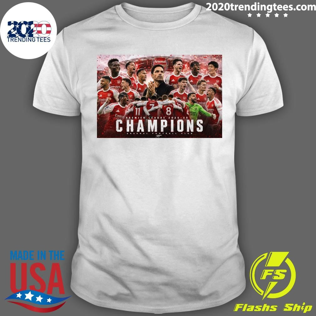 Premier League 2025-26 Champions Arsenal Football Club Shirt