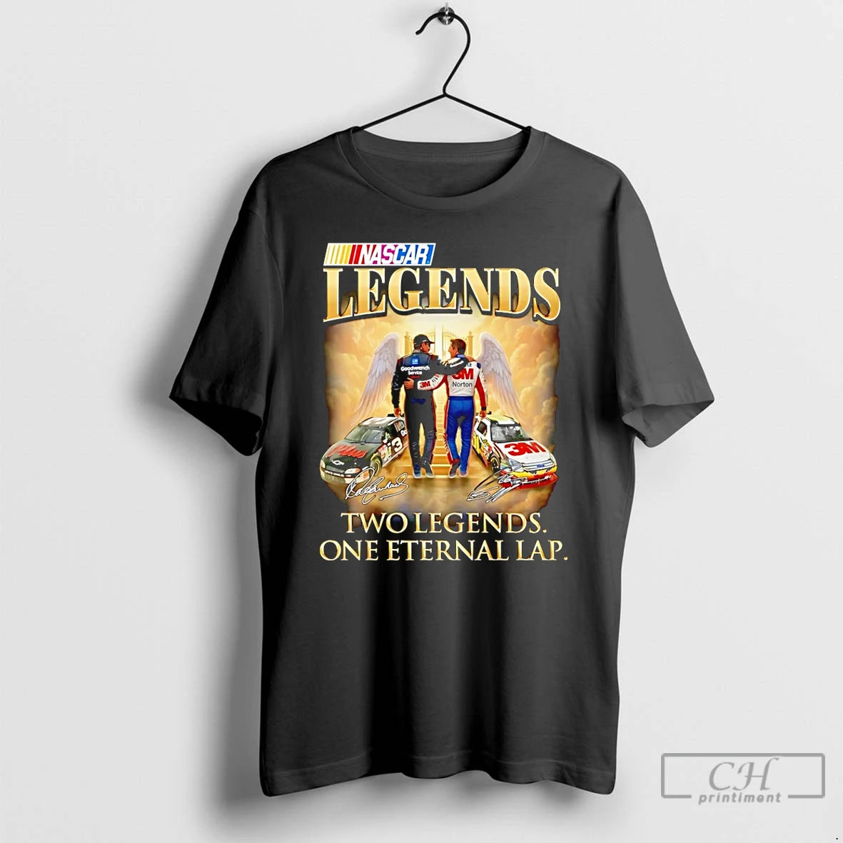 Premium Dale Earnhardt And Greg Biffle Nascar Legends Two Legends One Eternal Lap T Shirts