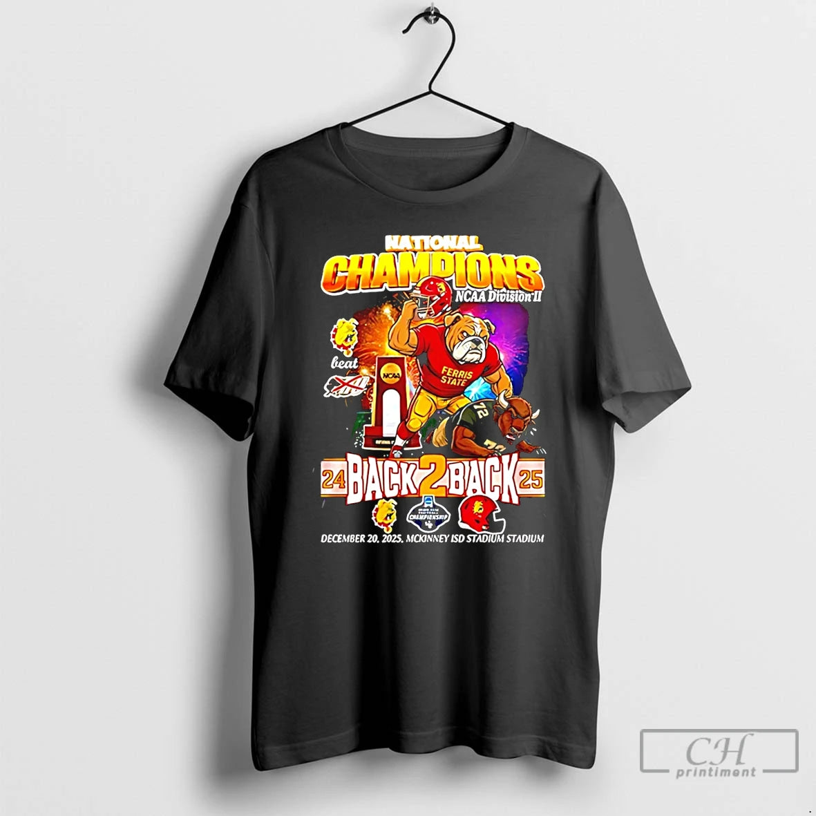 Premium Ferris State Back To Back 2025 National Champions Mascot