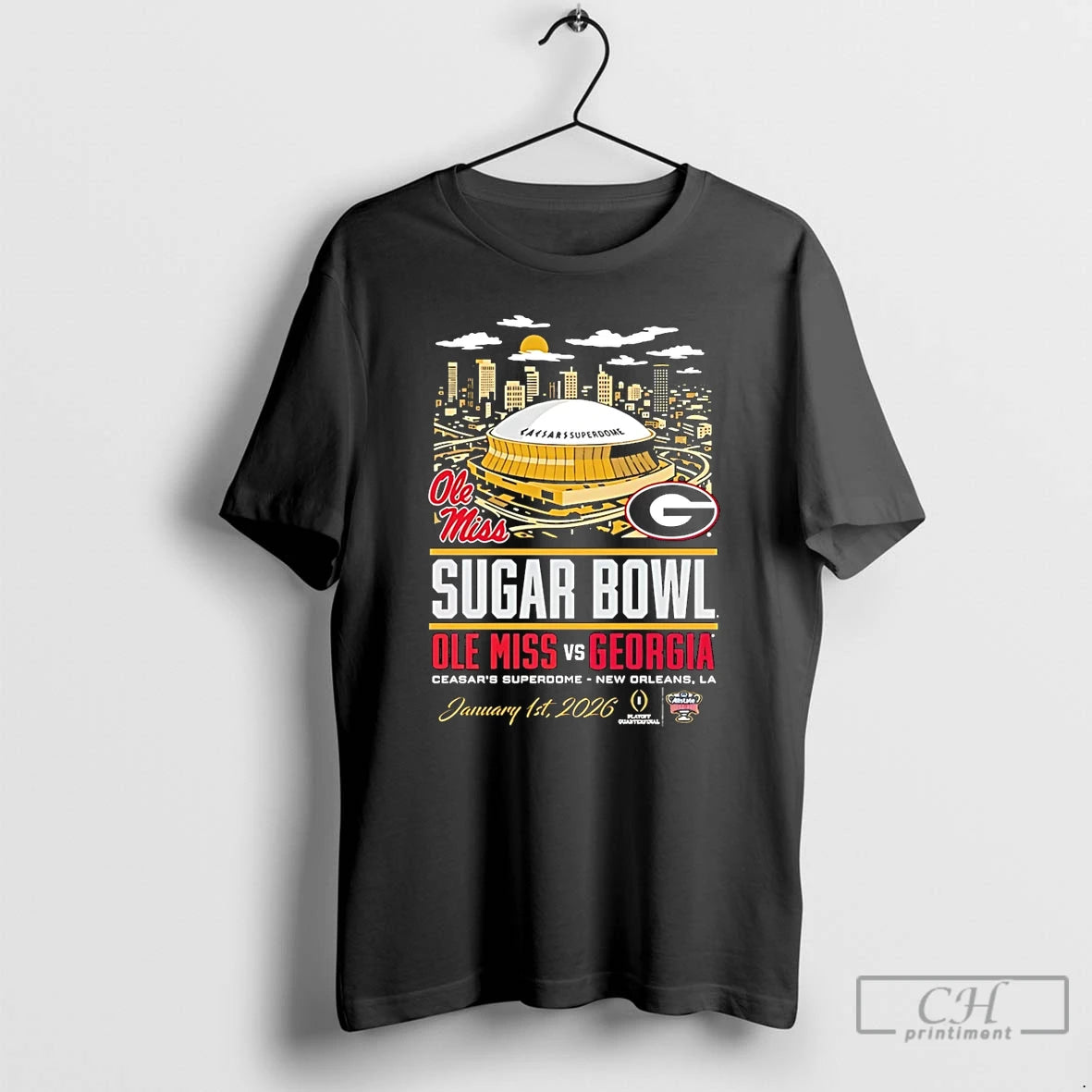 Premium Georgia Bulldogs Vs Ole Miss 2026 Sugar Bowl Head To Head Stadium T Shirts