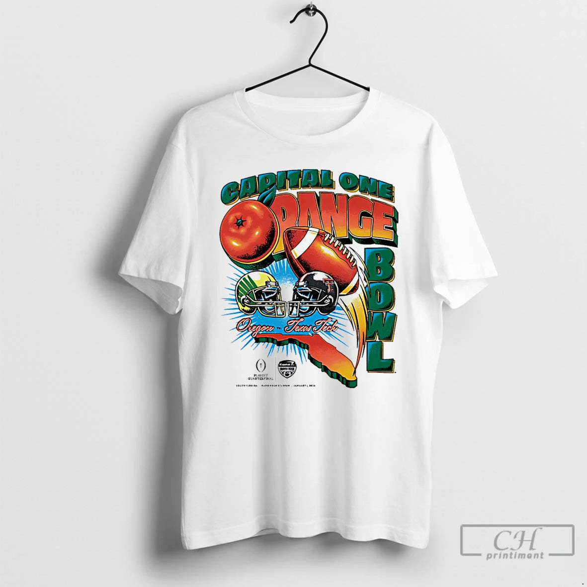 Premium Oregon Vs Texas Tech Capital One Orange Bowl 2026 Vintage Matchup T Shirts Sweater