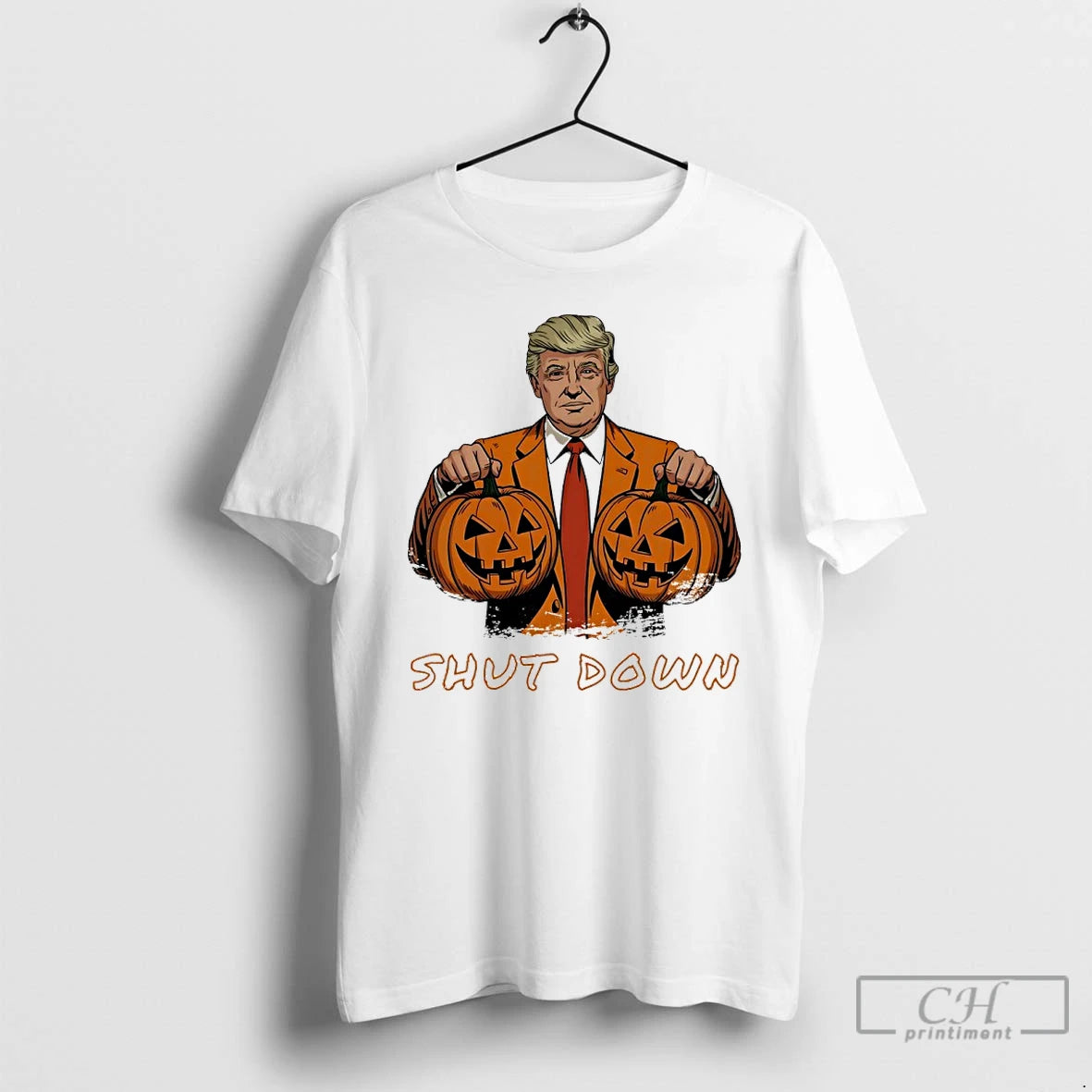 Premium Trump Pumpkin Government Shutdown 2025 Halloween T Shirts