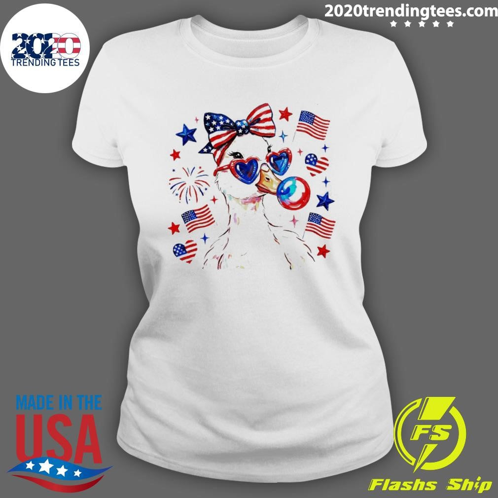 Preppy Patriotic Goose Coquette Fourth Of July Shirt