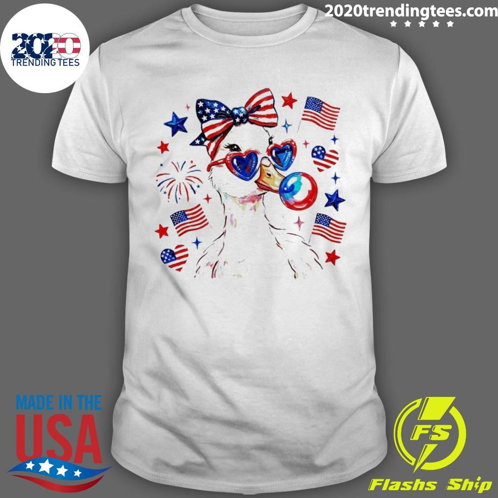 Preppy Patriotic Goose Coquette Fourth Of July Shirt