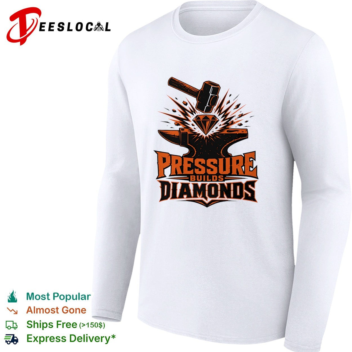 Pressure builds diamonds anvil and hammer shirt
