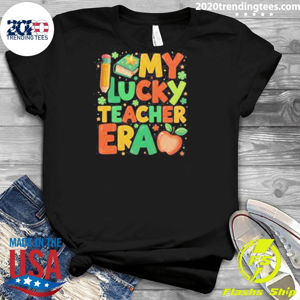 Pretty In My Lucky Teacher Era Retro St Patrick’s Day Shirt