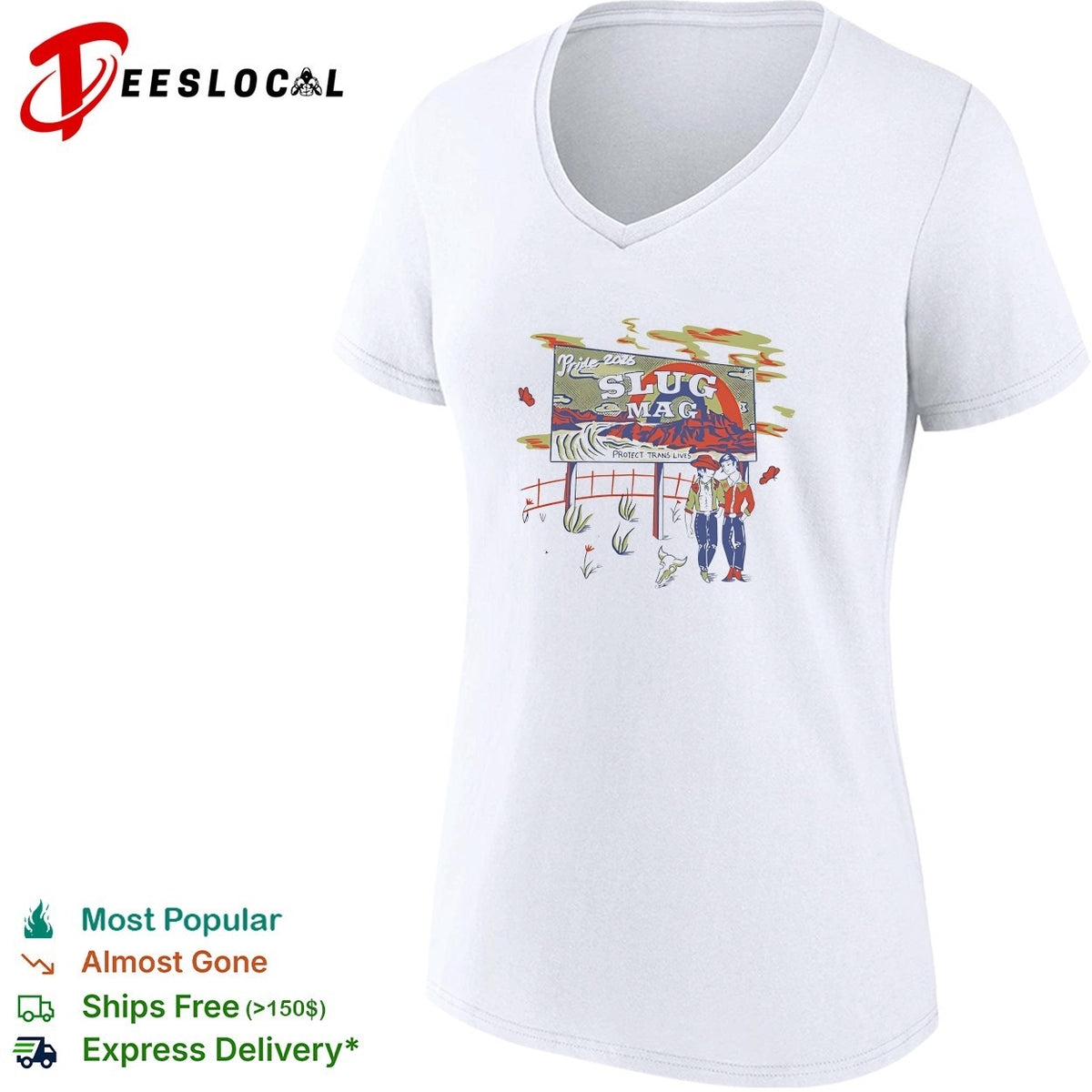 Pride 2026 Slug Mag Protect Trans Lives Desert Cowboy Illustration shirt