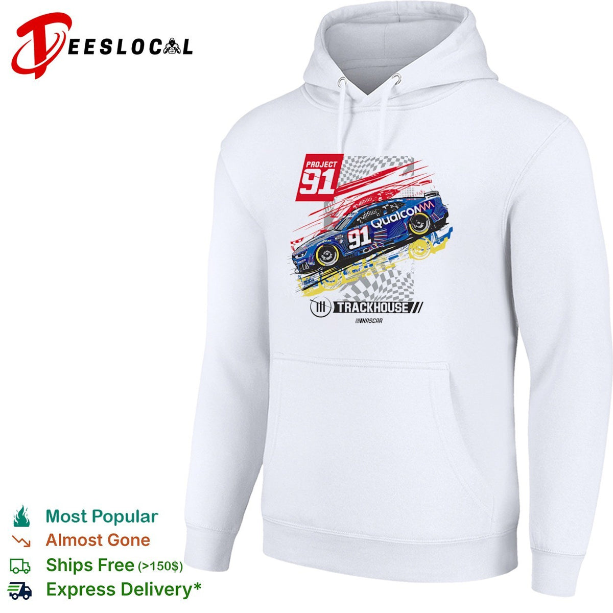 Project 91 Trackhouse Racing Qualcomm Nascar Chevrolet Camaro number 91 race shirt