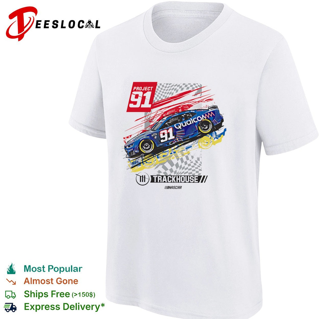 Project 91 Trackhouse Racing Qualcomm Nascar Chevrolet Camaro number 91 race shirt