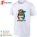 Proud Mom Hashtag Rainbow Messy Bun Sunglasses Galaxy Tie Dye Pattern shirt