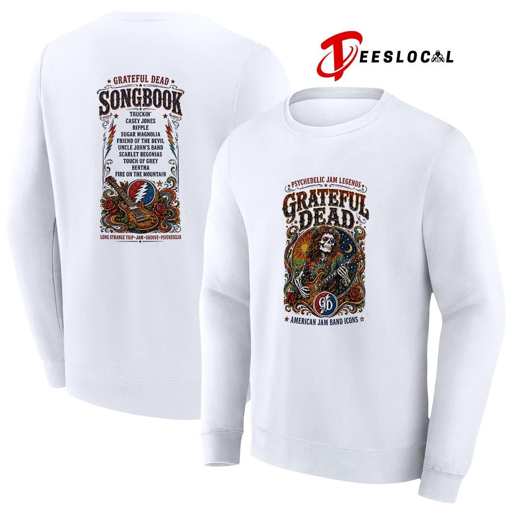Psychedelic Jam legends Grateful Dead Americon Jam band icons skeleton shirt