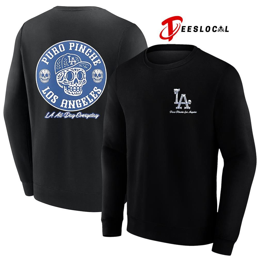 Puro Pinche Los Angeles Dodgers all day everyday skull shirt
