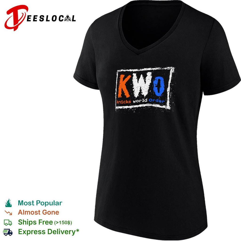 KWO Knicks World Order chalkboard lettering graphic shirt
