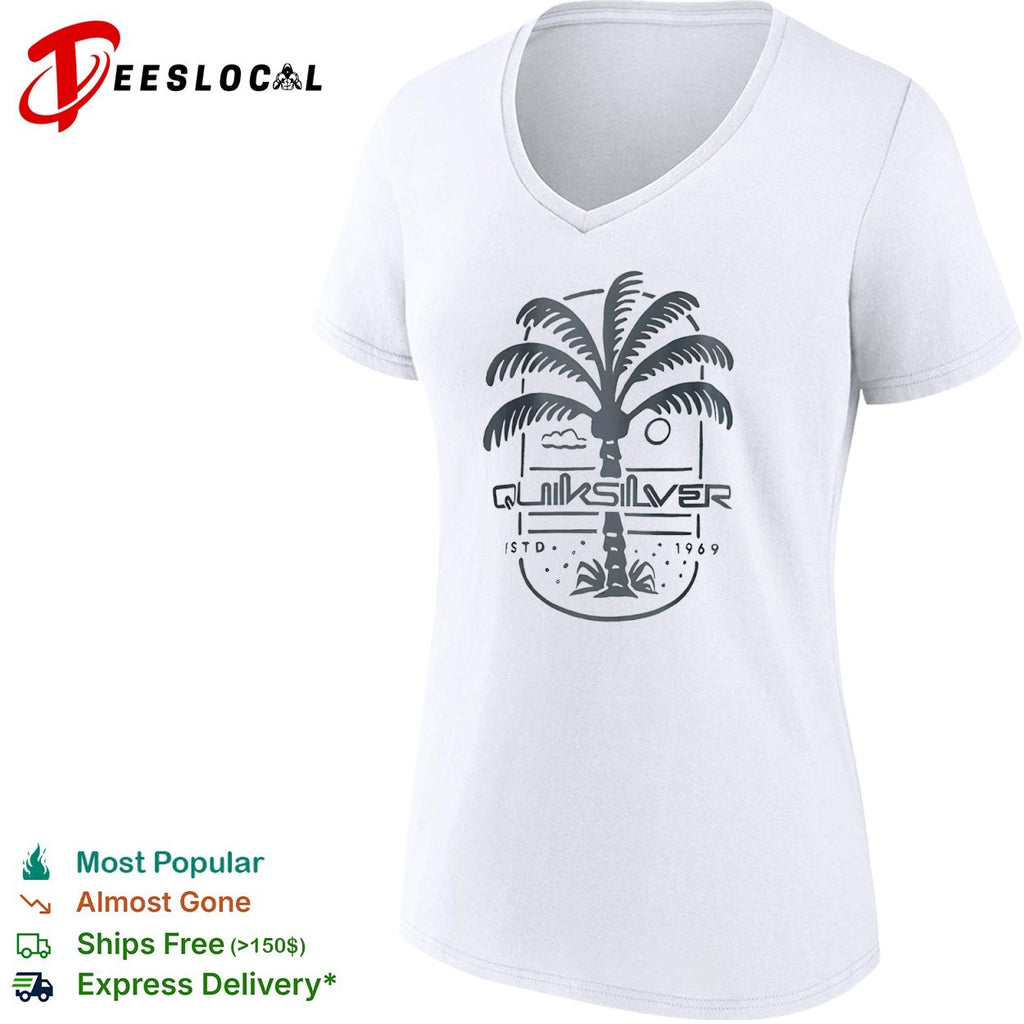Quiksilver Estd 1969 Palm Tree Logo Beach shirt