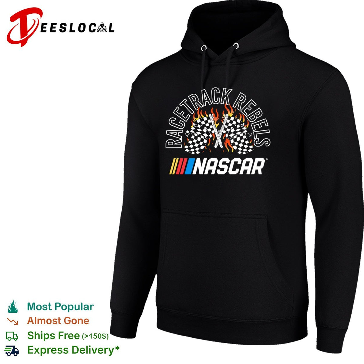 Racetrack Rebels NASCAR checkered flags flaming racing motorsport shirt