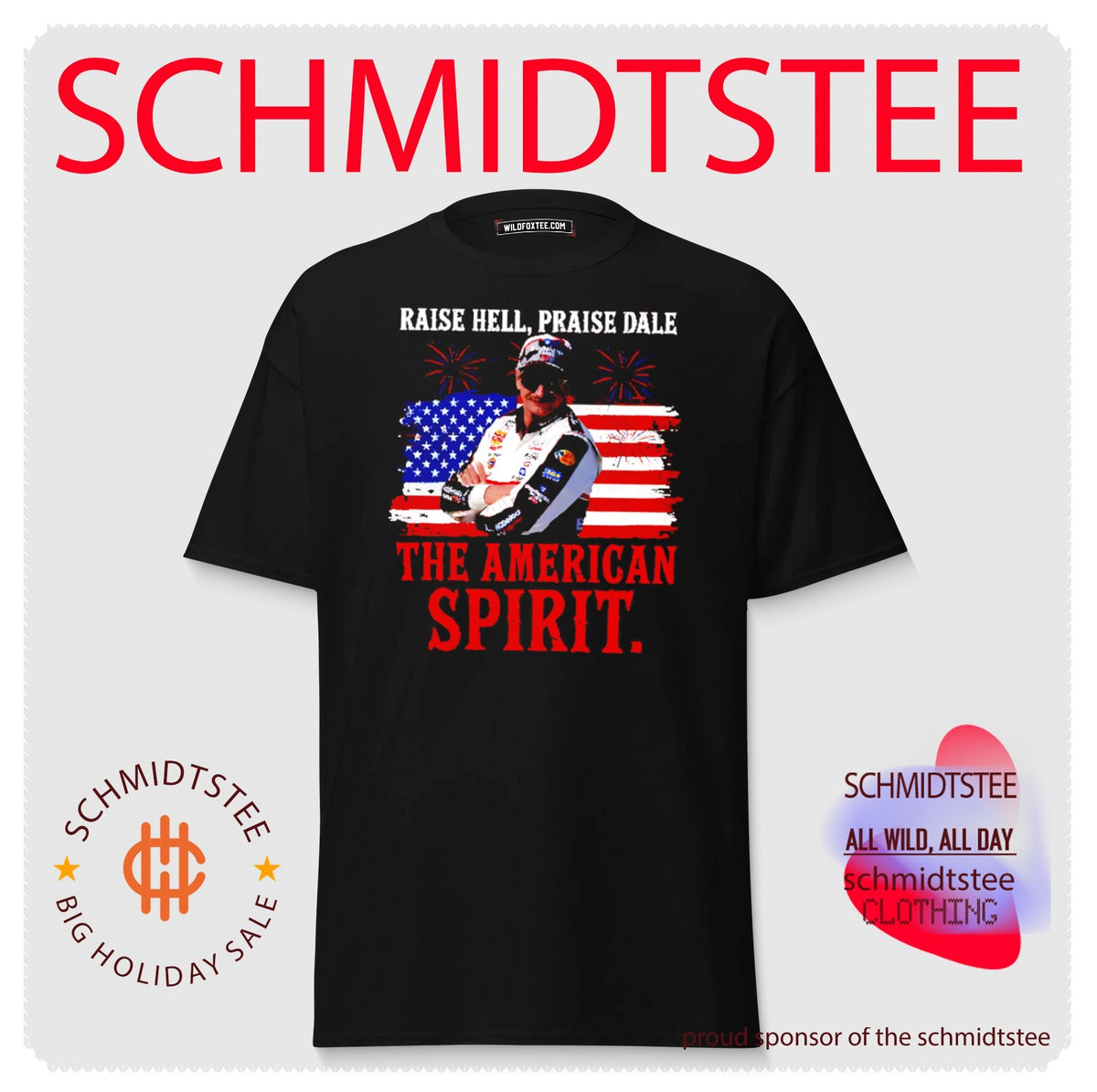 Raise Hell Praise Dale American Spirit Vintage Racing Legend Patriotic 4th of July shirt