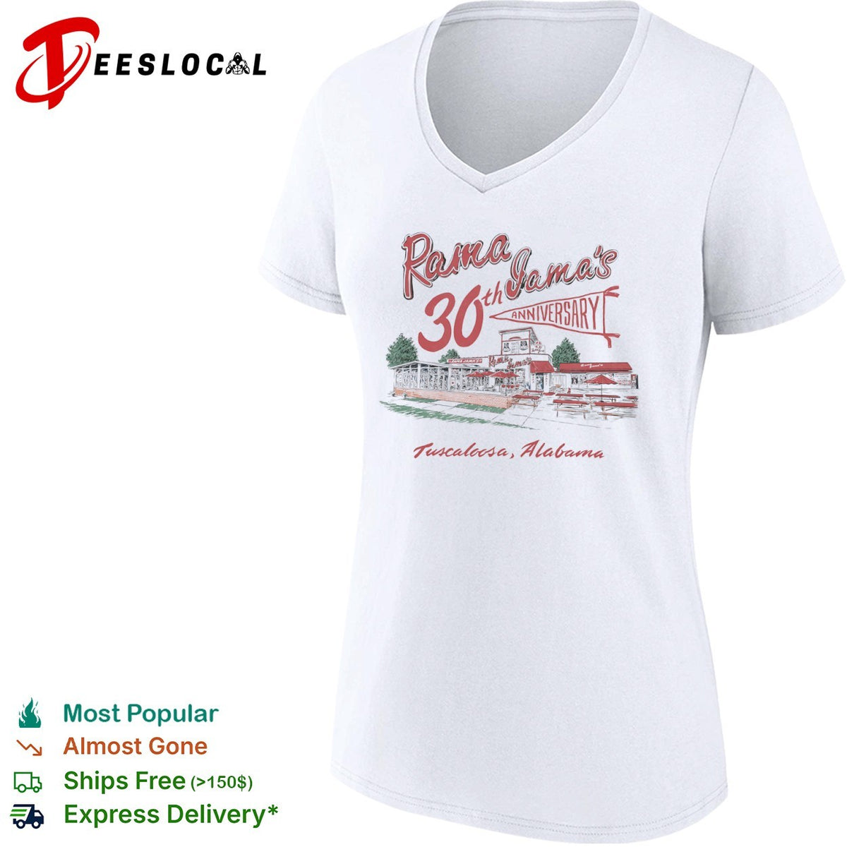 Rama Jama’s 30th Anniversary Tuscaloosa Alabama restaurant drawing shirt
